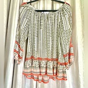 Bohemian Off-Shoulder Summer Tunic Blouse
